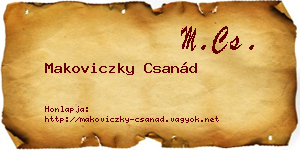 Makoviczky Csanád névjegykártya