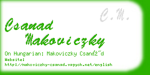 csanad makoviczky business card